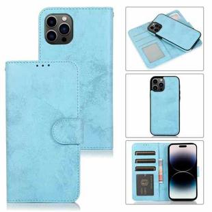 For iPhone 14 Pro Max 2 in 1 Detachable Leather Case (Blue)