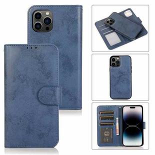 For iPhone 14 Pro Max 2 in 1 Detachable Leather Case (Dark Blue)