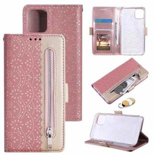 For iPhone 14 Pro Double Button Zipper Leather Case(Pink)