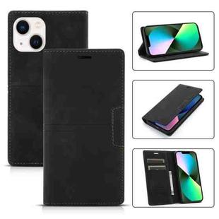 For iPhone 14 Plus Magnetic Leather Phone Case (Black)