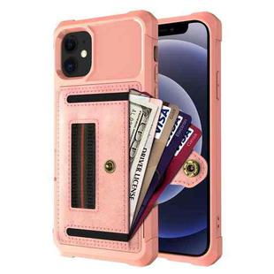 For iPhone 12 mini ZM06 Card Bag TPU + Leather Phone Case (Pink)