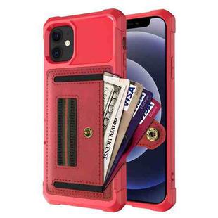 For iPhone 12 mini ZM06 Card Bag TPU + Leather Phone Case (Red)