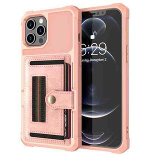For iPhone 12 Pro ZM06 Card Bag TPU + Leather Phone Case(Pink)