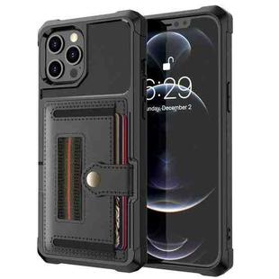 For iPhone 12 Pro Max ZM06 Card Bag TPU + Leather Phone Case(Black)