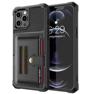 For iPhone 11 Pro Max ZM06 Card Bag TPU + Leather Phone Case (Black)