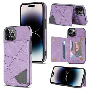 For iPhone 14 Pro Max Line Card Holder Phone Case (Purple)