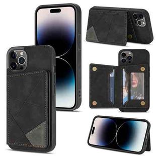 For iPhone 14 Pro Line Card Holder Phone Case(Black)