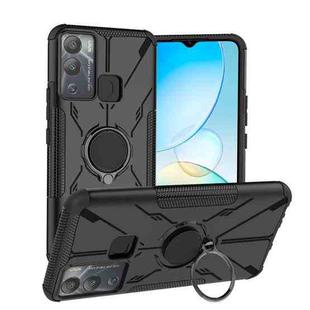 For Infinix Hot 12i Armor Bear Shockproof PC + TPU Phone Case with Ring(Black)