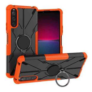 For Sony Xperia 10 IV Armor Bear Shockproof PC + TPU Phone Case with Ring(Orange)
