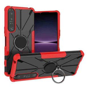 For Sony Xperia 1 IV Armor Bear Shockproof PC + TPU Phone Case with Ring(Red)