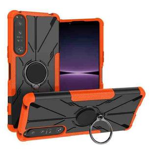 For Sony Xperia 1 IV Armor Bear Shockproof PC + TPU Phone Case with Ring(Orange)