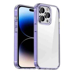 For iPhone 14 Pro Max iPAKY Shockproof PC + TPU Protective Phone Case (Transparent Purple)