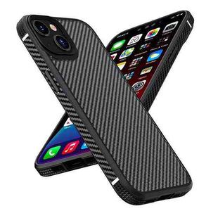 For iPhone 14 Plus iPAKY Carbon Fiber Texture Shockproof PC + TPU Protective Phone Case (Black)