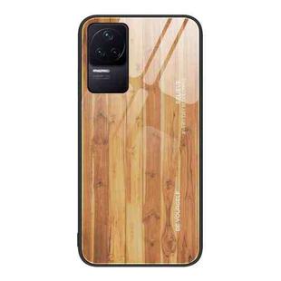 For Xiaomi Redmi K50 Pro Wood Grain Glass Protective Case(Yellow)