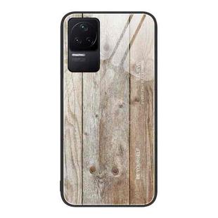 For Xiaomi Redmi K50 Pro Wood Grain Glass Protective Case(Grey)