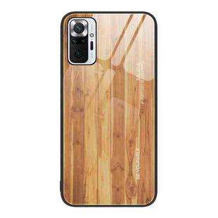 For Xiaomi Redmi Note 10 Pro 4G Wood Grain Glass Protective Case(Yellow)