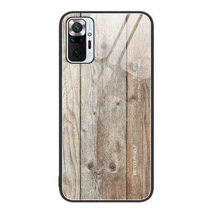 For Xiaomi Redmi Note 10 Pro 4G Wood Grain Glass Protective Case(Grey)