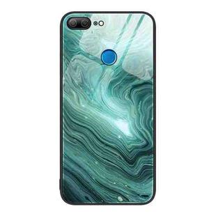 For Honor 9 Lite Marble Pattern Glass Protective Phone Case(Water Waves)