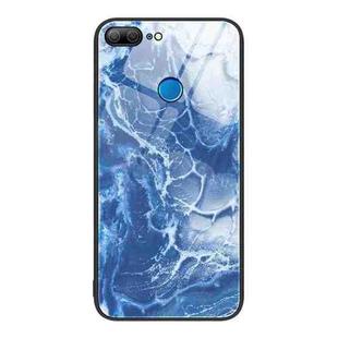 For Honor 9 Lite Marble Pattern Glass Protective Phone Case(Blue Ocean)