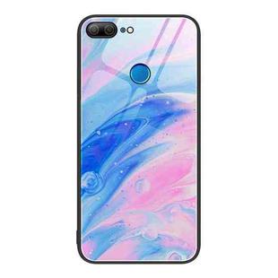 For Honor 9 Lite Marble Pattern Glass Protective Phone Case(Pink)