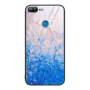 For Honor 9 Lite Marble Pattern Glass Protective Phone Case(Ocean Waves)