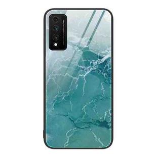 For Huawei Nzone S7 Pro 5G Marble Pattern Glass Protective Phone Case(Green Ocean)