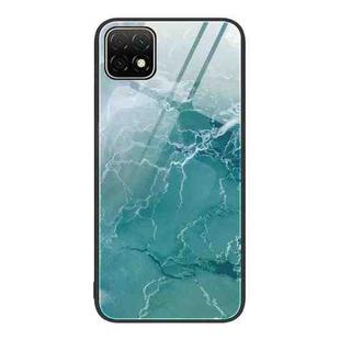 For Huawei Enjoy 20 5G Marble Pattern Glass Protective Phone Case(Green Ocean)