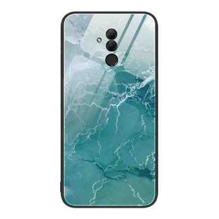 For Huawei Maimang 7 Marble Pattern Glass Protective Phone Case(Green Ocean)
