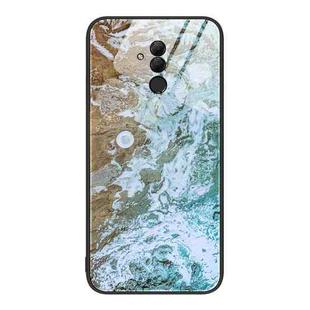 For Huawei Maimang 7 Marble Pattern Glass Protective Phone Case(Beach)