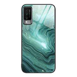 For Huawei Maimang 10 Marble Pattern Glass Protective Phone Case(Water Waves)