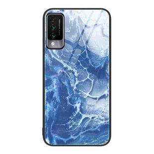 For Huawei Maimang 10 Marble Pattern Glass Protective Phone Case(Blue Ocean)