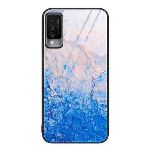 For Huawei Maimang 10 Marble Pattern Glass Protective Phone Case(Ocean Waves)