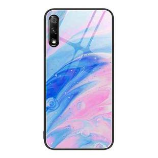 For Honor 9X Marble Pattern Glass Protective Phone Case(Pink)