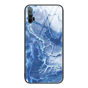 For Honor 20 Pro Marble Pattern Glass Protective Phone Case(Blue Ocean)