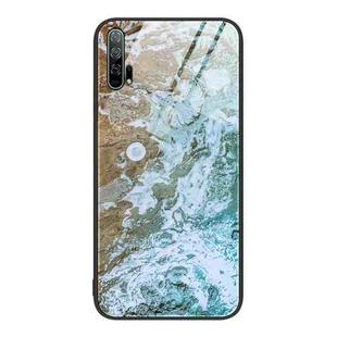 For Honor 20 Pro Marble Pattern Glass Protective Phone Case(Beach)