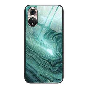 For Honor 50 Marble Pattern Glass Protective Phone Case(Water Waves)