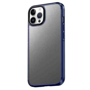 For iPhone 14 Pro Max wlons Ice-Crystal Matte Four-corner Airbag Case (Blue)