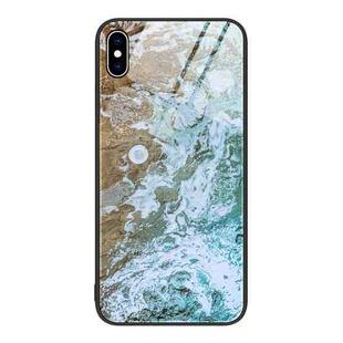 For iPhone XS Max Marble Pattern Glass Protective Phone Case(Beach)