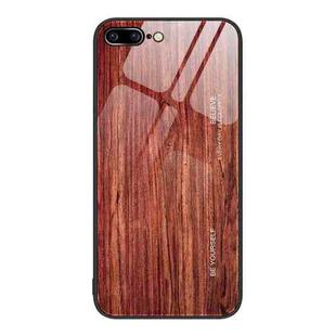 Wood Grain Glass Protective Case For iPhone 7 Plus(Coffee)