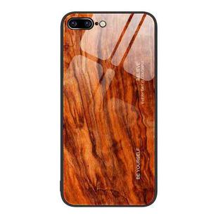 Wood Grain Glass Protective Case For iPhone 7 Plus(Light Brown)