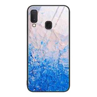 For Samsung Galaxy A20e Marble Pattern Glass Protective Phone Case(Ocean Waves)