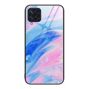 For Samsung Galaxy M32 Marble Pattern Glass Protective Phone Case(Pink)