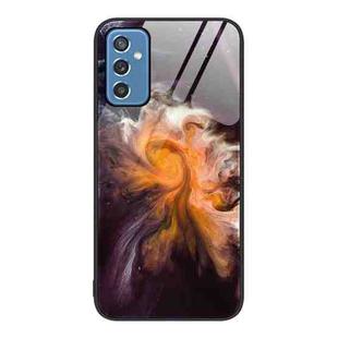 For Samsung Galaxy M52 5G Marble Pattern Glass Protective Phone Case(Typhoon)