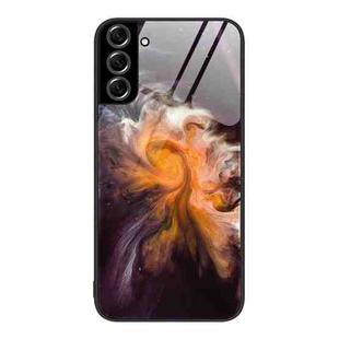 For Samsung Galaxy S22+ 5G Marble Pattern Glass Protective Phone Case(Typhoon)