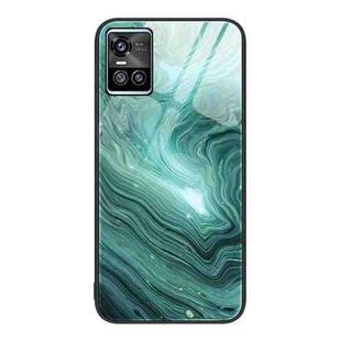 For vivo S10 Marble Pattern Glass Protective Phone Case(Water Waves)