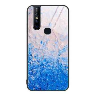For vivo V15 Marble Pattern Glass Protective Phone Case(Ocean Waves)