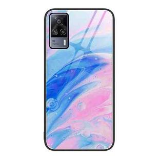For vivo S9e Marble Pattern Glass Protective Phone Case(Pink)