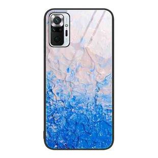 For Xiaomi Redmi Note 10 Pro 4G Global Marble Pattern Glass Protective Phone Case(Ocean Waves)