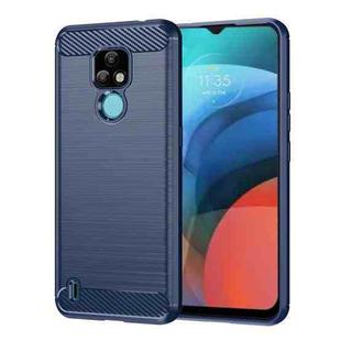 For Lenovo K12 / Motorola Moto E7 Brushed Texture Carbon Fiber TPU Phone Case(Blue)