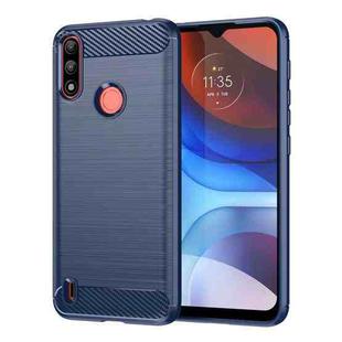 For Lenovo K13 Brushed Texture Carbon Fiber TPU Phone Case(Blue)